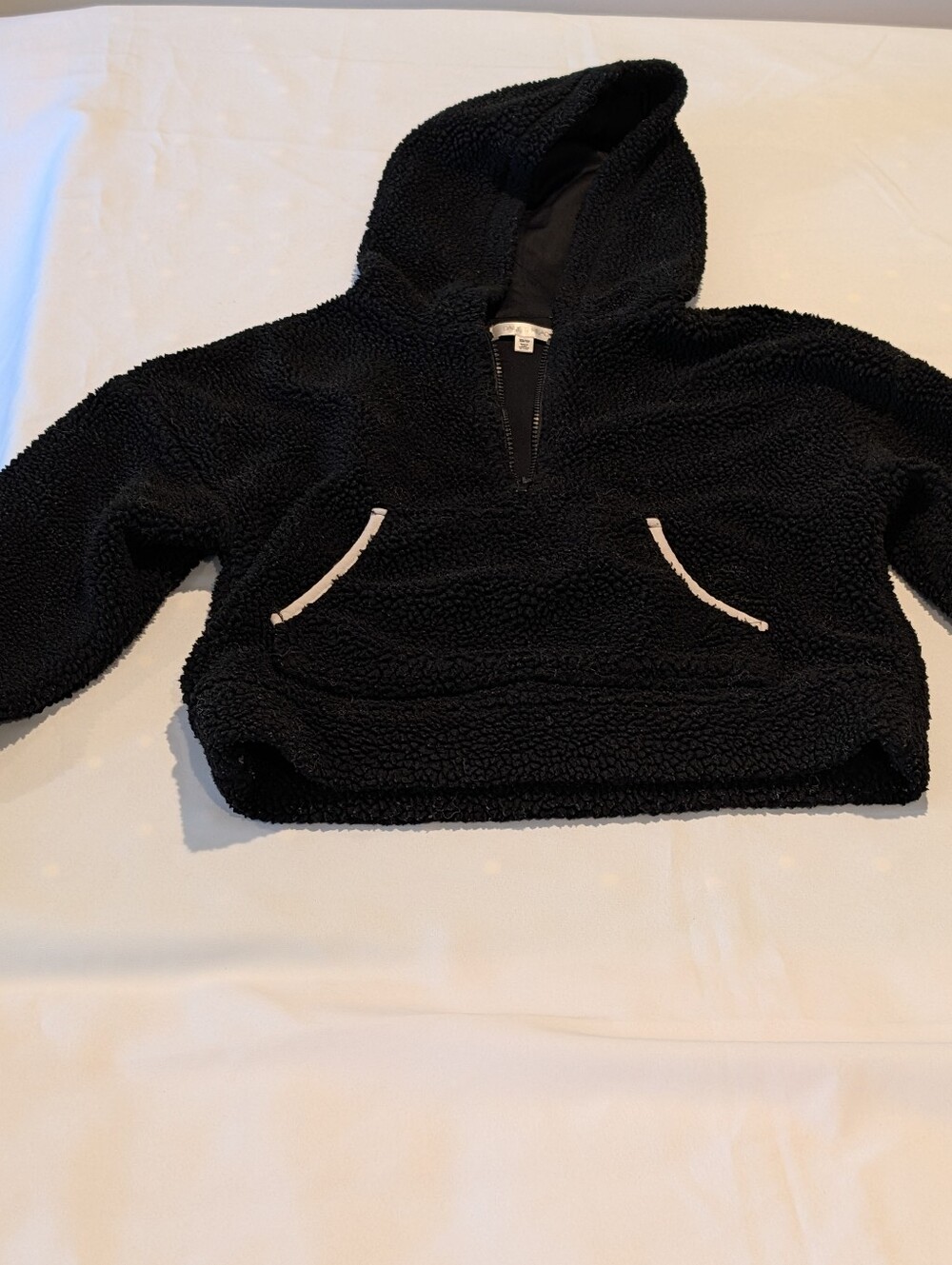 XS Women's Daily Thread Black Sherpa Hoodie - Cozy Pullover